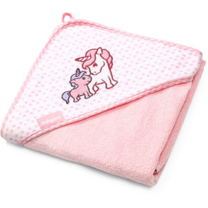 BabyOno: Πετσέτα από Μπαμπού με κουκούλα ροζ  100x100